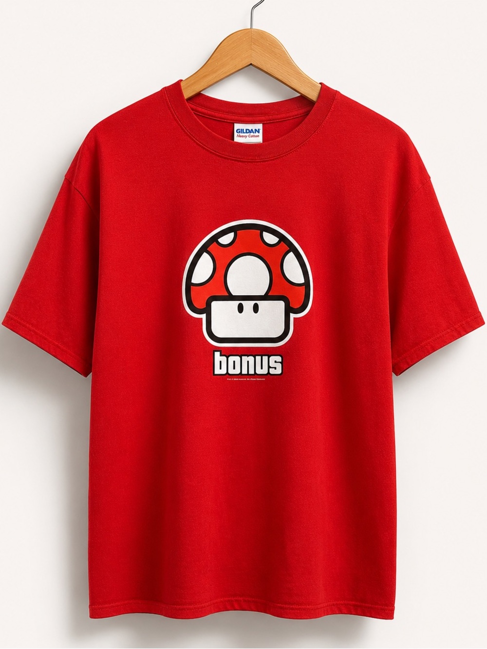 GILDAN Nintendo Mario Bonus Mushroom Graphic Tee Medium